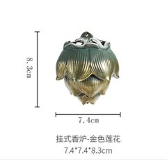 Lư Đốt Trầm Hương Gốm Sứ Hình Hoa Sen - Vật Phẩm Phong Thủy Trang Trí Không Gian Sang Trọng, Giao Hàng Toàn Quốc