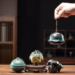 Lư Đốt Trầm Hương Gốm Sứ Hình Hoa Sen - Vật Phẩm Phong Thủy Trang Trí Không Gian Sang Trọng, Giao Hàng Toàn Quốc