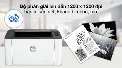 Máy In Laser Đen Trắng HP 107W - Kết Nối WiFi, Tốc Độ In 20 Trang/Phút, Chất Lượng Sắc Nét, Thiết Kế Nhỏ Gọn, Chính Hãng