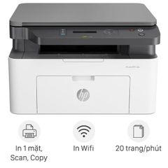 Máy in laser không dây HP 135W - Đa năng In, Copy, Scan, Kết nối USB & Wifi, Tốc độ 20 trang/phút, Chất lượng in 600x600 dpi