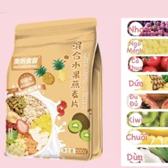 Ngũ Cốc Sữa Chua Mix Hoa Quả Yogurt Block Fruit Oatmeal 500g - Bữa Ăn Nhanh Lành Mạnh Với Hạnh Nhân, Yến Mạch, Hoa Quả Sấy