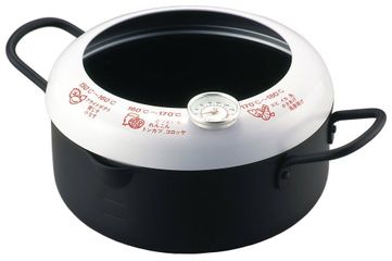 Nồi Chiên Đa Năng Nhật Bản Yoshikawa 20cm - Lớp Chống Dính Cao Cấp, Thiết Kế Hạn Chế Bắn Mỡ, Dùng Được Cho Bếp Từ, Bếp Ga, Dễ Vệ Sinh