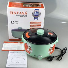 Nồi Lẩu Điện Đa Năng 5L Hayasa HA-691 - 1300W Tiết Kiệm Điện, Chế Biến Món Ngon Dễ Dàng, Chống Dính, Tốt Cho Gia Đình