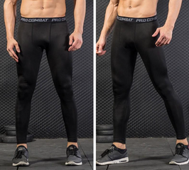 Quần Legging Giữ Nhiệt Tập Gym Nam - Vải Thun Polyester Co Dãn, Kiểu Dáng Ôm Thoải Mái, Màu Đen - Đồ Thể Thao Chất Lượng Cao