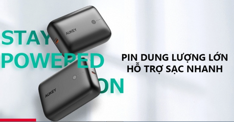 Sạc Dự Phòng Aukey PB-N83S 10000mAh - Sạc Nhanh 20W PD & QC 3.0, Thiết Kế Nhỏ Gọn, Tương Thích Nhiều Thiết Bị