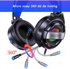 Tai Nghe Chụp Tai Gaming Sidotech Yindiao Q3 Chống Ồn Có Mic, Âm Thanh 5.1 & 7.1, Thiết Kế Hiện Đại, Led RGB 7 Màu