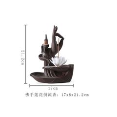Thác Khói Trầm Hương Bàn Tay Phật Thủ Ấn Gốm Sứ - Phong Thủy Tạo Mùi Thơm Tự Nhiên, Trang Trí Không Gian Cảm Xúc Thư Giãn