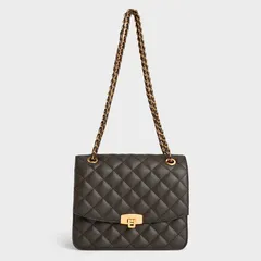 Túi Charles & Keith Quilted Chain Strap Clutch CK2-70781858-5 Dark Moss