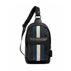 Túi đeo chéo Coach nam West Pack In Signature Canvas With Varsity Stripe