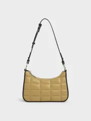 Túi nữ Charles & Keith Maze Quilted Chain Shoulder Bag CK2-20270745 Sand