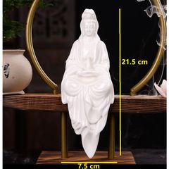 Tượng Gốm Sứ Tử Sa Trắng Mẹ Quan Âm 21cm - Vật Phẩm Phong Thủy May Mắn, Bảo Trợ An Lành và Thịnh Vượng