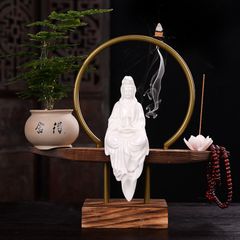 Tượng Gốm Sứ Tử Sa Trắng Mẹ Quan Âm 21cm - Vật Phẩm Phong Thủy May Mắn, Bảo Trợ An Lành và Thịnh Vượng