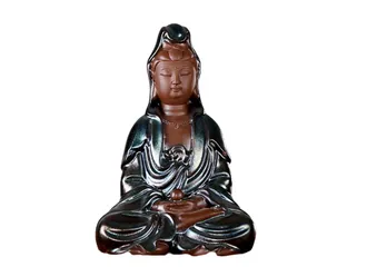 Tượng Phật Bà Quan Âm Thiền Ấn Chất liệu Gốm Sứ Thủ Công