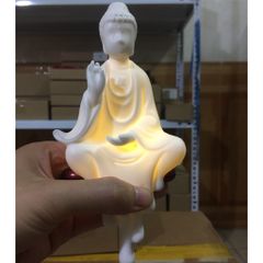 Tượng Phật A Di Đà Ban Phước Gốm Tử Sa Màu Trắng - Vật Phẩm Phong Thủy Mang Ý Nghĩa Bình An Và Phước Lành