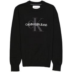 Áo nam Calvin Klein Men's Black Organic Cotton Monogram Pullover Sweater