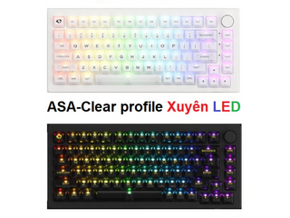Bộ Nút Phím Cơ Trong Suốt Xuyên LED Akko Keycap Set ASA Clear - Keycap Bền Đẹp, Chống Xước, 155 Nút Cho Trải Nghiệm RGB Tuyệt Hảo