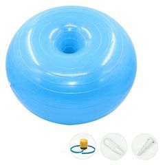 Bóng Tập Yoga Hình Bánh Donut 50cm Kèm Bơm Chân - Chất Liệu Cao Su Đàn Hồi, Phù Hợp Tập Gym và Yoga, Giúp Tăng Cường Sức Bền