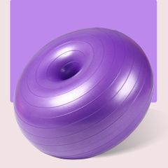 Bóng Tập Yoga Hình Bánh Donut 50cm Kèm Bơm Chân - Chất Liệu Cao Su Đàn Hồi, Phù Hợp Tập Gym và Yoga, Giúp Tăng Cường Sức Bền