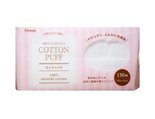 Bông Tẩy Trang Cotton Kyowa 130 Miếng - Hữu Cơ Mềm Mịn, Thấm Hút Sâu, An Toàn Cho Mọi Loại Da