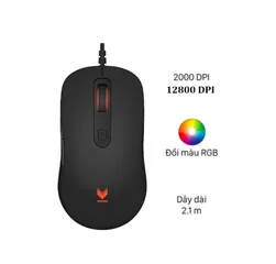 Chuột Gaming Rapoo V16 - Cảm Biến Quang Học, 5 Nút Tùy Chỉnh, Đèn LED RGB, Thiết Kế Chống Trượt, Phù Hợp Chơi Game