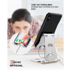 Giá Đỡ Điện Thoại Để Bàn Tamayoko Hợp Kim Nhôm Cao Cấp - Điều Chỉnh Góc Nhìn Thoải Mái, Chắc Chắn và Sang Trọng
