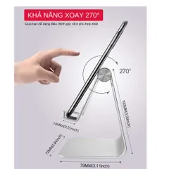 Giá Đỡ Điện Thoại & iPad Để Bàn Tamayoko Z4 - Hợp Kim Nhôm Bền Bỉ Với Đệm Silicon, Tương Thích Nhiều Thiết Bị Thông Minh