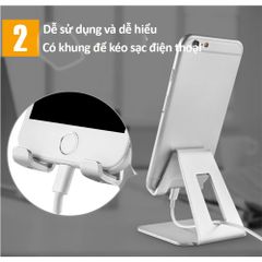 Giá đỡ điện thoại và máy tính bảng Tamayoko hợp kim nhôm - Chắc chắn, sang trọng, thiết kế gấp gọn, chống trượt - Phụ kiện tiện lợi cho mọi nơi