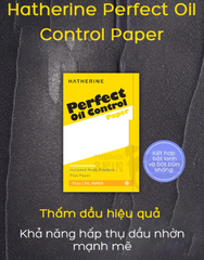 Giấy thấm dầu Hatherine Perfect Oil Control Paper - Gói 70 tờ chiết xuất bột hạt lanh và bùn khoáng cho làn da mịn màng, không bóng nhờn