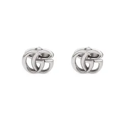 Khuy măng sét Gucci Sterling Silver Cufflinks with Double G Motif