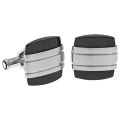 Khuy măng sét Montblanc Stainless Steel Square and Black Onyx Cufflinks 106624