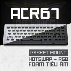 Bàn phím cơ Akko ACR67 67 phím RGB Hotswap Foam tiêu âm - Gasket Mount, kết nối USB Type-C, phụ kiện máy tính cao cấp