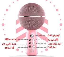 Micro Karaoke Bluetooth Không Dây JVJ YS-08 - Hát Karaoke, Nghe Nhạc Online Offline, Pin 3000mAh, Thiết Kế Thời Trang, Màu Hồng và Vàng