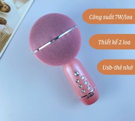 Micro Karaoke Bluetooth Không Dây JVJ YS-08 - Hát Karaoke, Nghe Nhạc Online Offline, Pin 3000mAh, Thiết Kế Thời Trang, Màu Hồng và Vàng