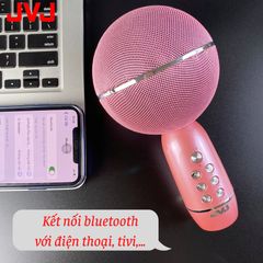 Micro Karaoke Bluetooth Không Dây JVJ YS-08 - Hát Karaoke, Nghe Nhạc Online Offline, Pin 3000mAh, Thiết Kế Thời Trang, Màu Hồng và Vàng