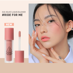 Phấn Má Dạng Kem 3CE Velvet Liquid Blusher - Phấn Trang Điểm Dễ Tán, Bám Màu Lâu, Rạng Rỡ Tươi Tắn, Tiện Dùng Mang Theo
