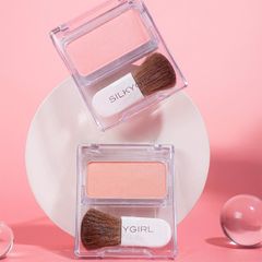 Phấn má hồng SilkyGirl Blush Hour 3g kèm cọ - Phấn nén mịn, sắc hồng tự nhiên, bám lâu - Thích hợp mọi loại da