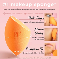 Bông mút trang điểm Real Techniques 2 Pack Miracle Complexion Sponges - Set 2 bông mút cao cấp, mềm mịn cho lớp nền hoàn hảo
