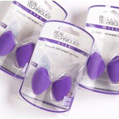 Set 2 Mút Tán Mini Real Techniques Miracle Eraser Sponges - Bông Tán Trang Điểm Siêu Nhỏ Hỗ Trợ Che Khuyết Điểm và Tạo Khối Khuôn Mặt