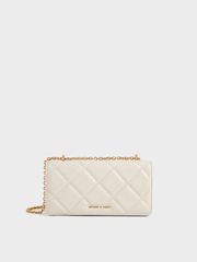 Túi Charles & Keith Paffuto Chain Handle Quilted CK6-10680924 Cream