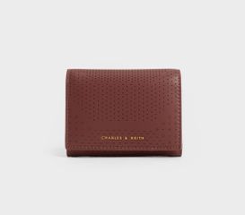 Ví mini Charles & Keith Lorain Perforated Wallet - Chocolate