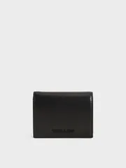 Ví nữ Charles & Keith Snap Button Mini Short Wallet CK6-10680910 Black