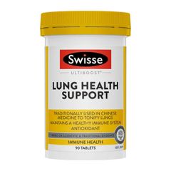 Viên Swisse Lung Health Support - Hỗ Trợ Tăng Cường Hệ Hô Hấp, Giải Quyết Vấn Đề Kháng Viêm, Giúp Phổi Khỏe Mạnh - Hộp 90 Viên
