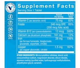 Viên uống bổ sung sắt The Vitamin Shoppe Iron Complex - Giải pháp chống thiếu máu, tăng cường sức khỏe và sức đề kháng, 100 viên