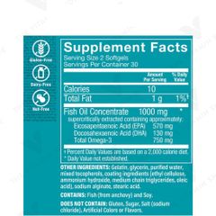 Viên Uống Dầu Cá The Vitamin Shoppe Omega-3 Mini - Hỗ Trợ Tim Mạch, Não Bộ và Thị Lực, Dạng Viên Nhỏ Dễ Uống, 60 Viên