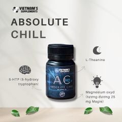 Viên Uống Hỗ Trợ Cải Thiện Giấc Ngủ Absolute Chill - Giảm Lo Âu, Ngủ Ngon Hơn Với L-Theanine, 60 Viên