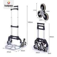 Xe Kéo Hàng Cầu Thang 6 Bánh Gấp Gọn Kalpen - Thiết Kế Nhẹ, Chịu Lực Tốt, Dễ Dàng Sử Dụng, Phù Hợp Cho Người Già