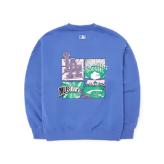 Áo nỉ MLB Like Cartoon Brushed Mega Over Fit LA Dodgers 3AMTL0426-07BLS