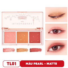 Bảng Phấn Mắt 3 Màu Ánh Nhũ Black Rouge Triple Layer Eye Palette - Makeup Palette Đậm Chất Thời Trang Hành Động Năng Động