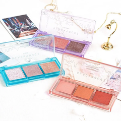 Bảng Phấn Mắt 3 Màu Ánh Nhũ Black Rouge Triple Layer Eye Palette - Makeup Palette Đậm Chất Thời Trang Hành Động Năng Động