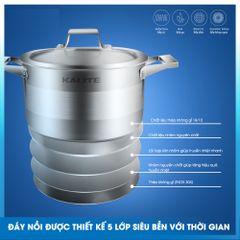 Bộ Nồi Chảo Inox 5 Đáy Nắp Kính Kalite KL-339 - Chất Liệu Inox 304 Cao Cấp, Thiết Kế Châu Âu, Dùng Cho Mọi Loại Bếp